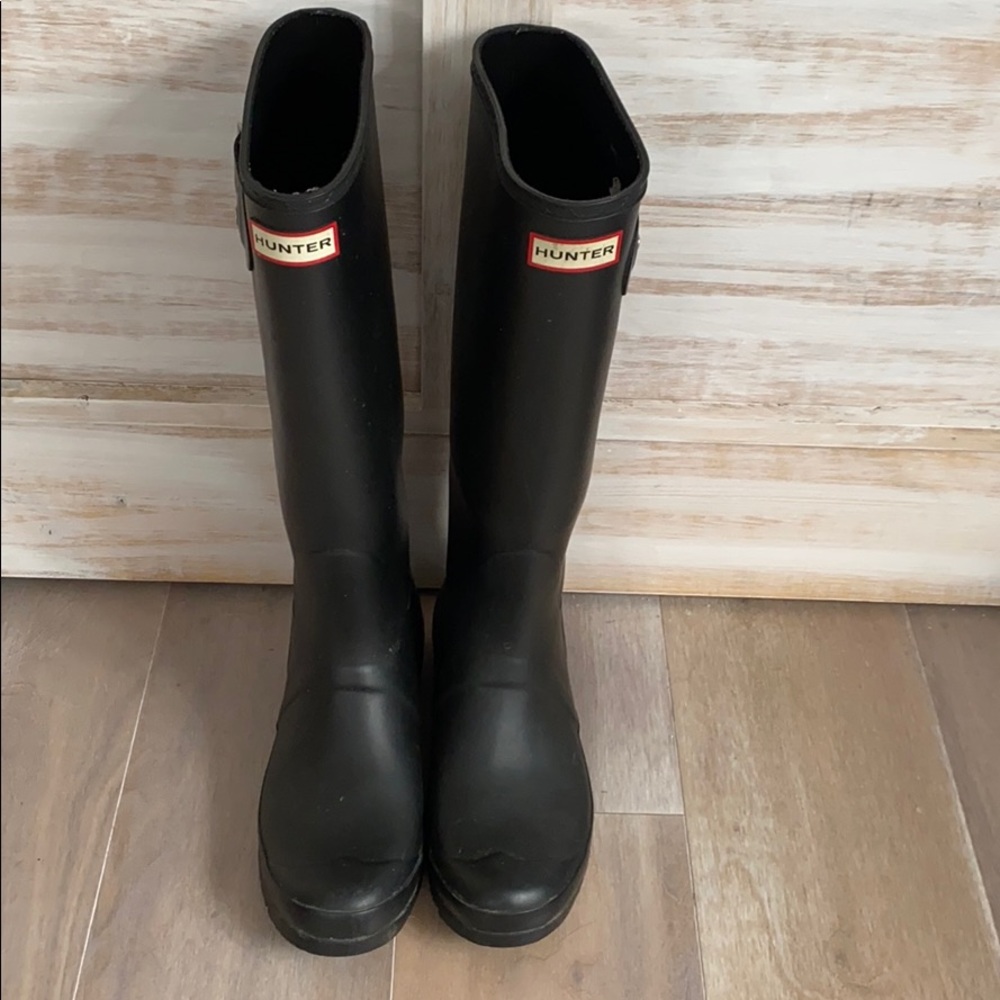 Hunter Black Matte Rain Boots